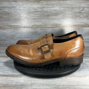 Clarks Brown Leather Loafers with Buckle